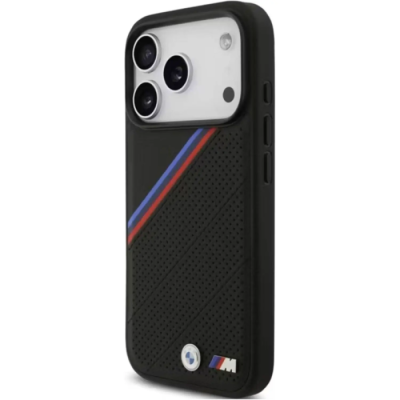 Capa BMW MagSafe PU Leather Metal Logos & Tricolor p/ 18 | ByteNova
