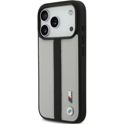 Capa BMW MagSafe Leather Case Grey/Black p/ 18 Pro | | ByteNova
