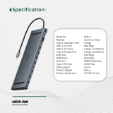 Dockistation Hub USB-C 4K HDMI 12 em 1 da Green Lion – | ByteNova
