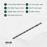 Dockistation Hub USB-C 4K HDMI 12 em 1 da Green Lion – | ByteNova