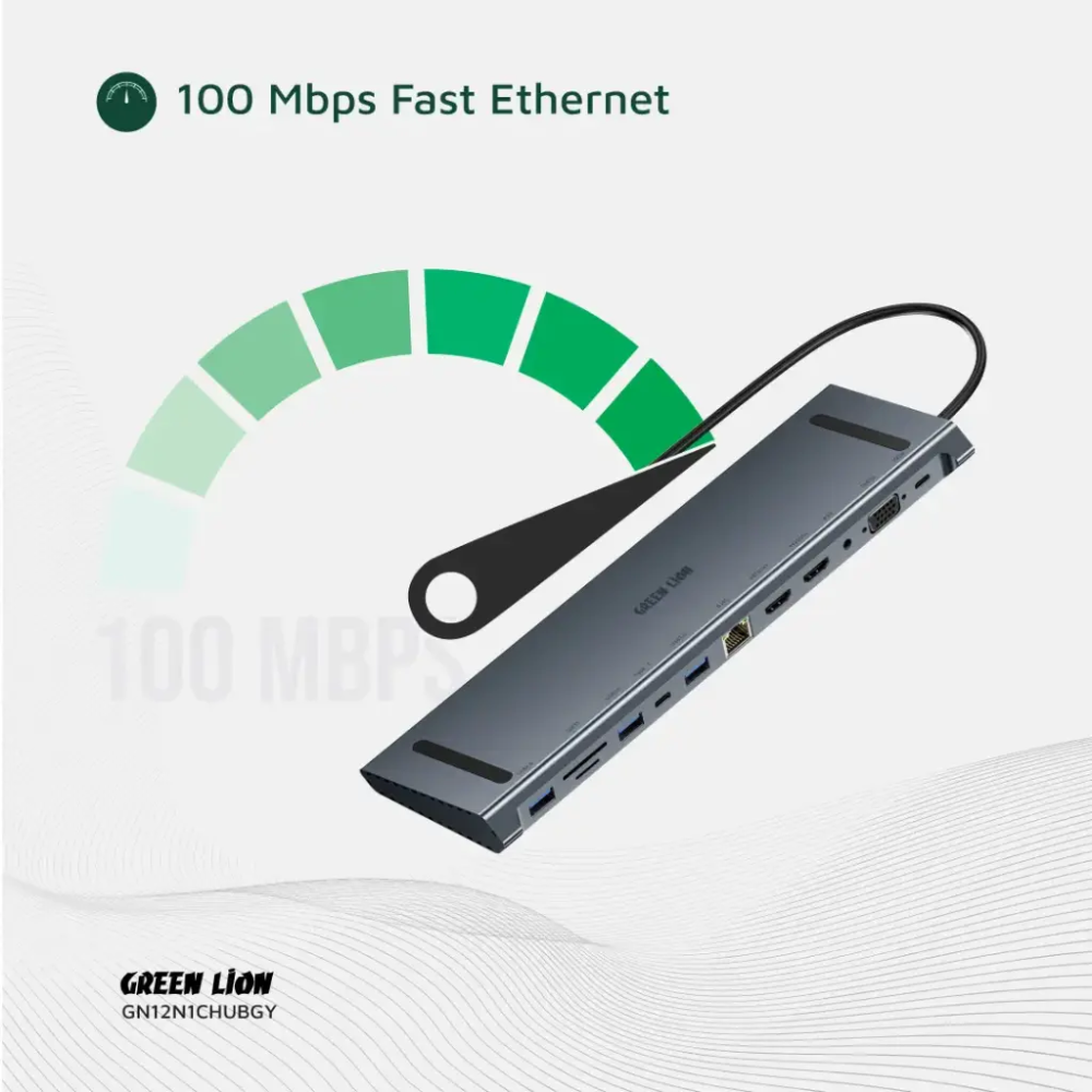 Dockistation Hub USB-C 4K HDMI 12 em 1 da Green Lion – | ByteNova