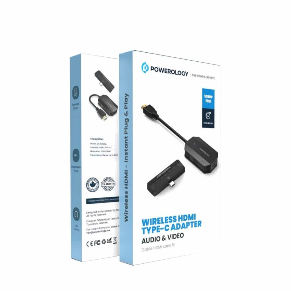 Adaptador HDMI para HDMI Tipo C sem fio Powerology para | ByteNova