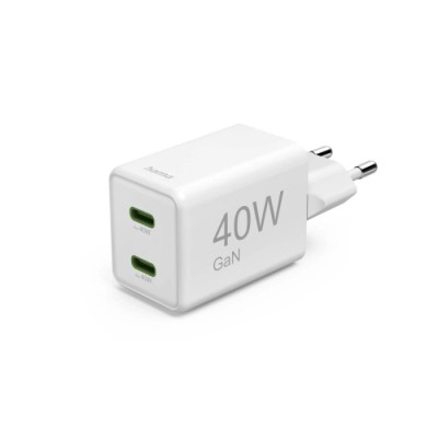 Carregador Gan 2X USB-C Super Mini Pd 100-240V 40W Branco | ByteNova